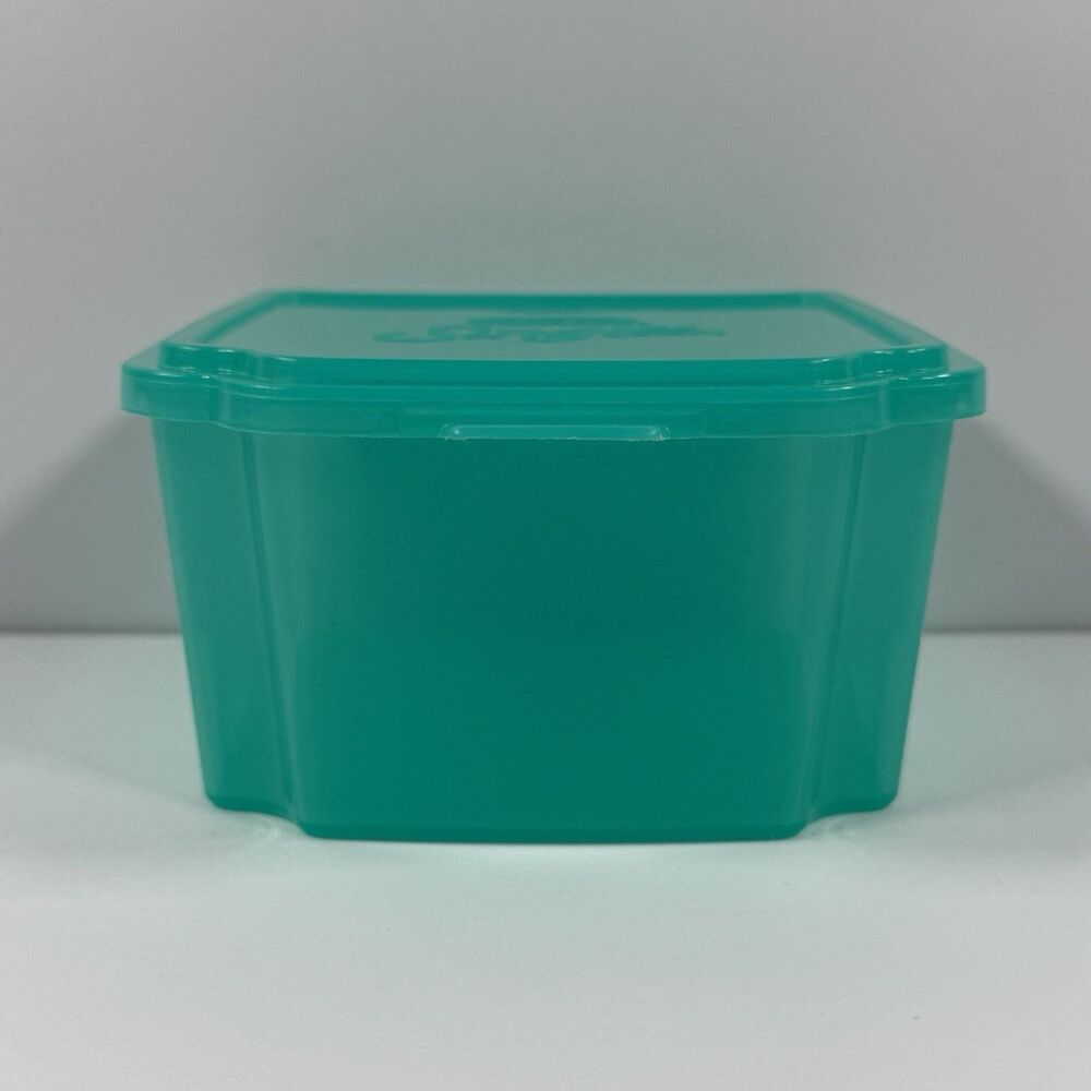 Kraft Cheese Singles Plastic Storage Container with Snap Lid ~ Teal Green